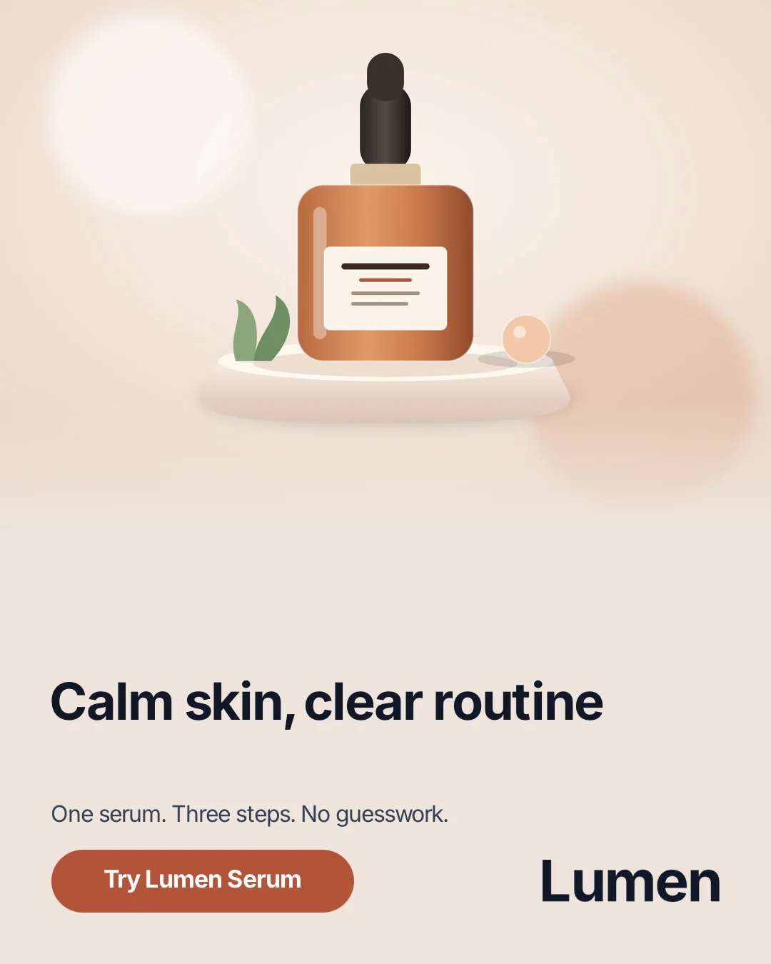 Lumen: Calm skin, clear routine — 4:5 render