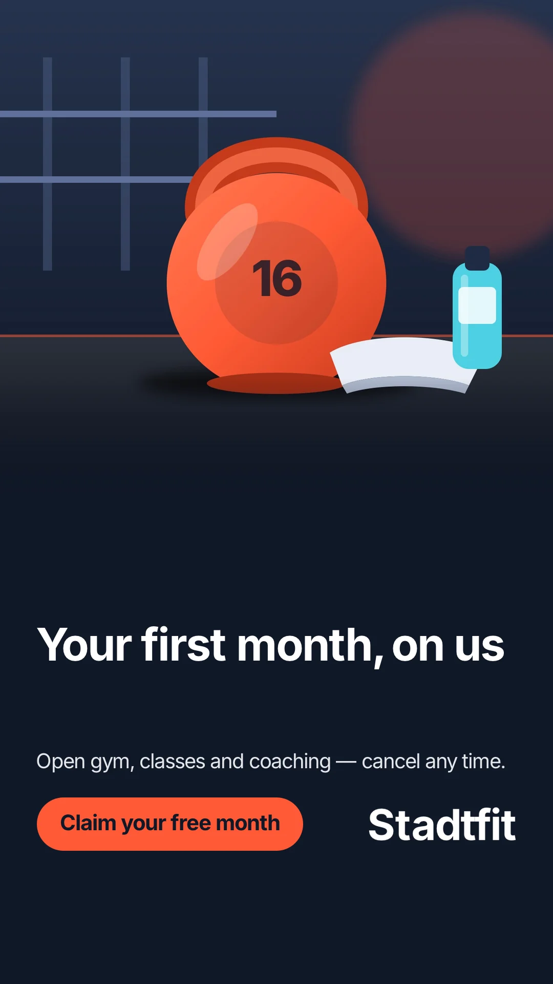Stadtfit: Your first month, on us — 9:16 render