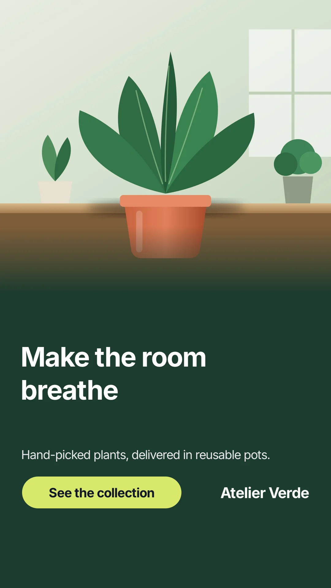 Atelier Verde: Make the room breathe — 9:16 render